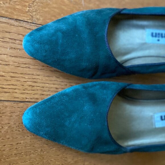 Jasmin Hunter Green Suede Pumps - Size 8 B - Picture 6 of 7